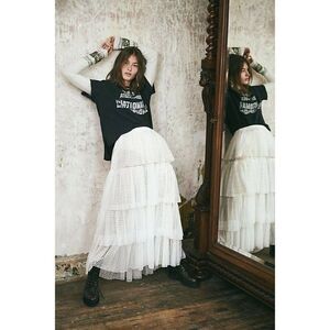 NWT FREE PEOPLE FOR THE LOVE OF GEO TWOFER EMBELLISHED GRAPHIC THERMAL TOP